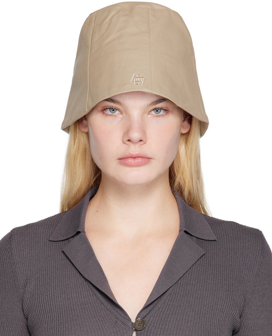 

Эксклюзивная бежевая панама из искусственной кожи SSENSE LOW CLASSIC