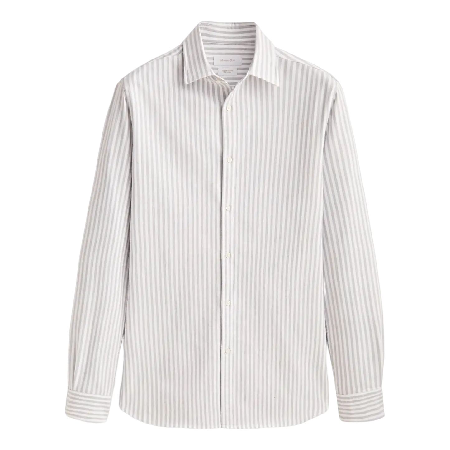 

Рубашка Massimo Dutti Slim Fit Melange Striped Oxford, белый