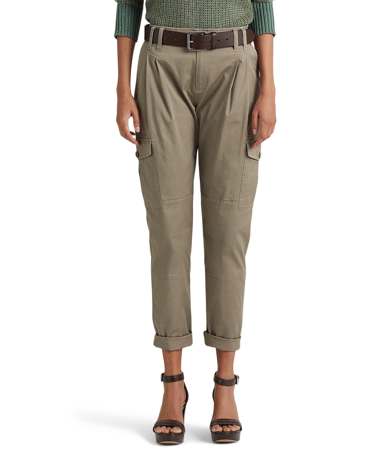

Брюки карго LAUREN Ralph Lauren, Micro-Sanded Twill Cargo Pants, Серый