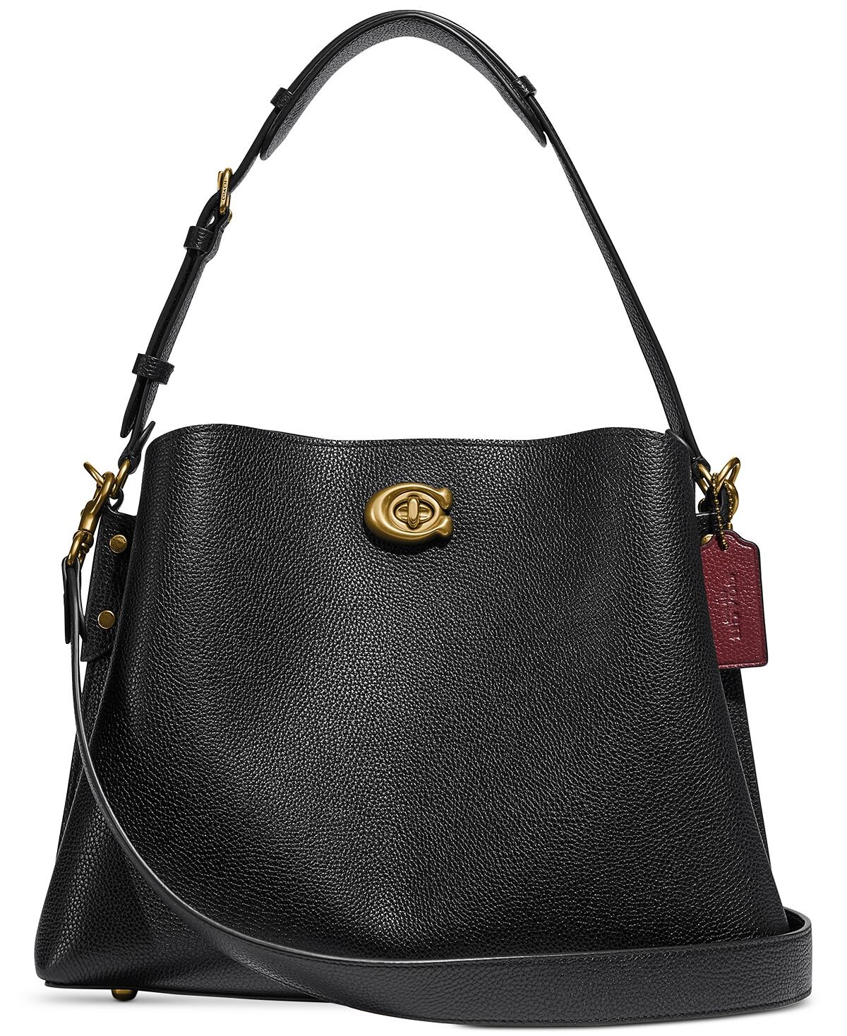 

Кожаная сумка через плечо willow COACH, черный