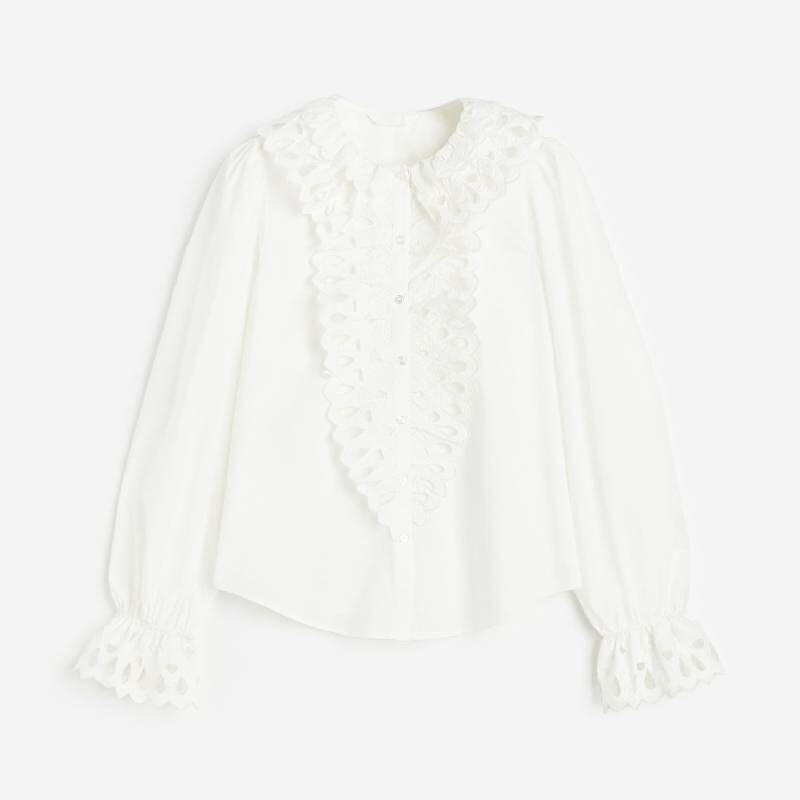 

Блузка H&M Embroidered, белый