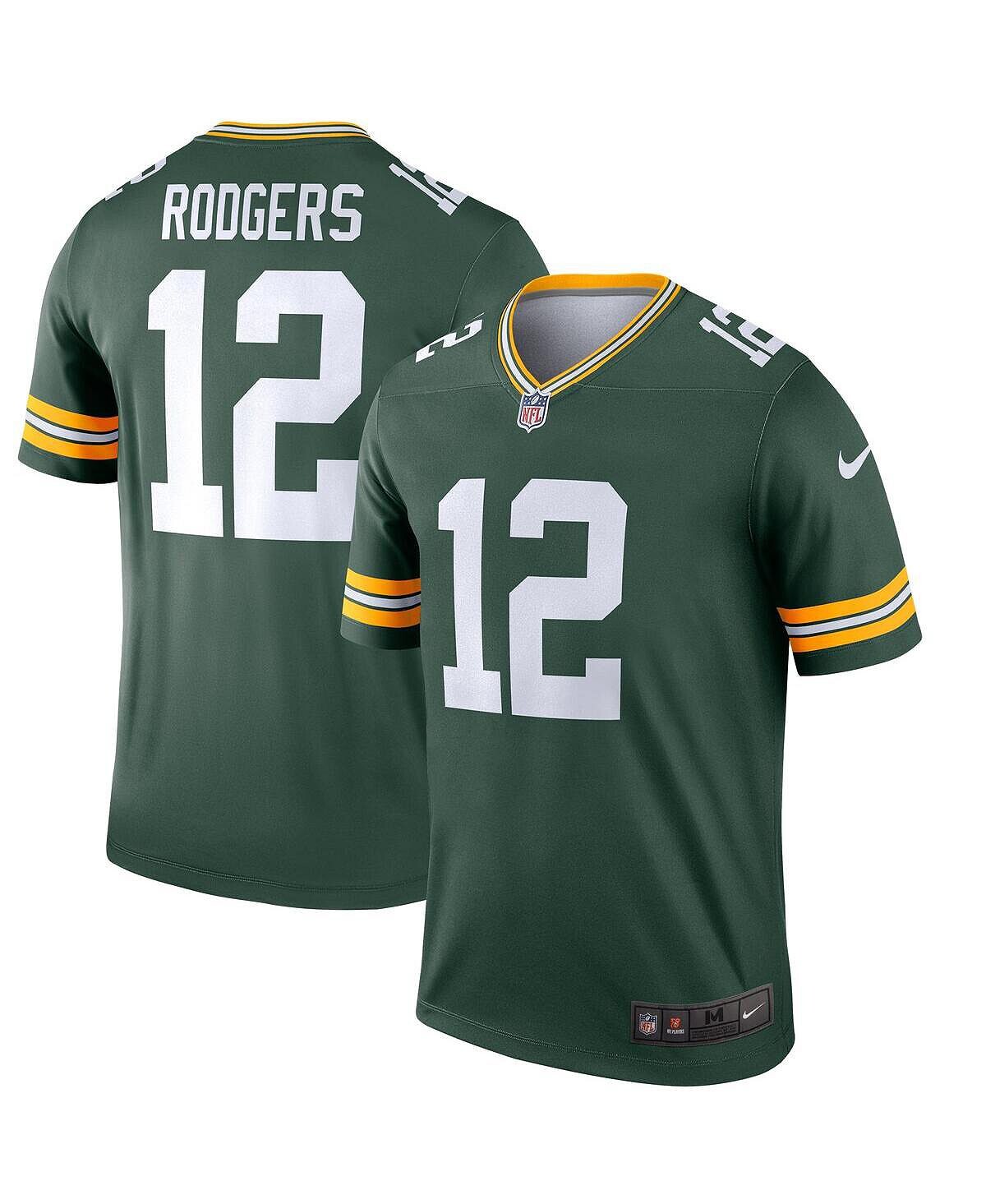 

Мужская футболка aaron rodgers green green bay packers legend Nike, зеленый