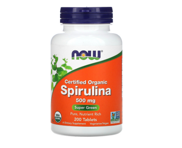 Спирулина NOW Foods 500 мг, 200 таблеток органическая спирулина now foods 120 таблеток