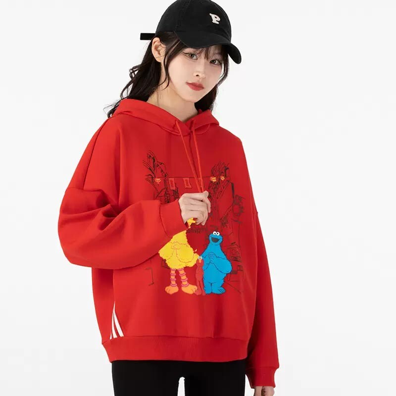 

Худи Adidas, красный/мультиколор