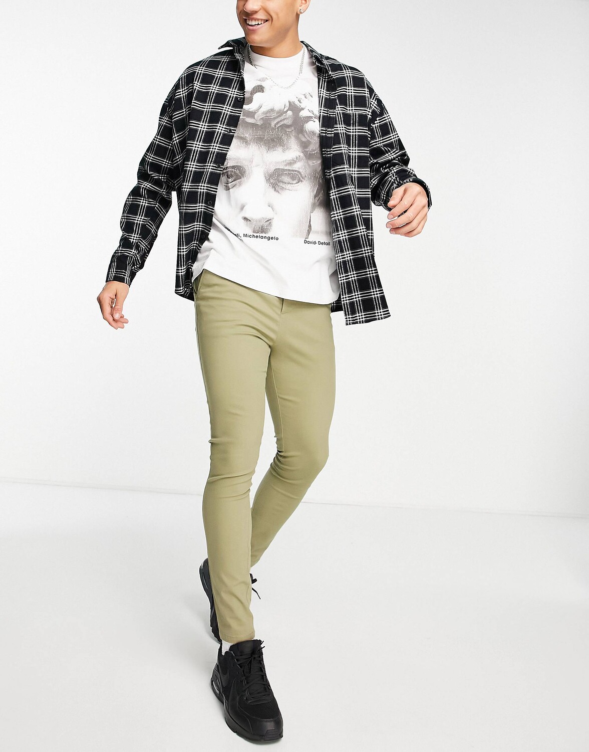 

Супероблегающие брюки чинос цвета хаки ASOS DESIGN Extreme