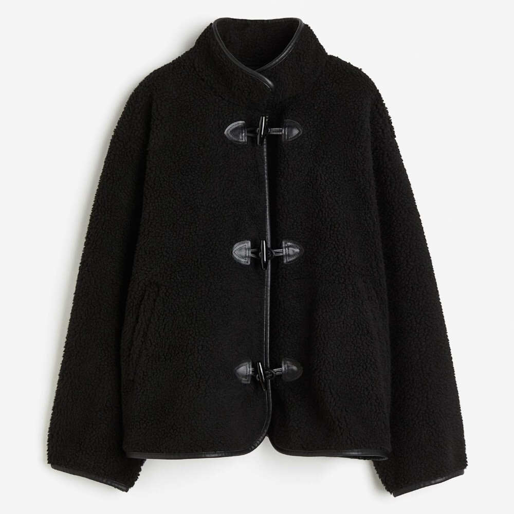 

Куртка H&M Teddy Fleece, черный