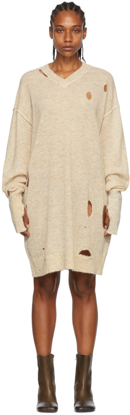

Бежевый свитер из альпаки MM6 Maison Margiela