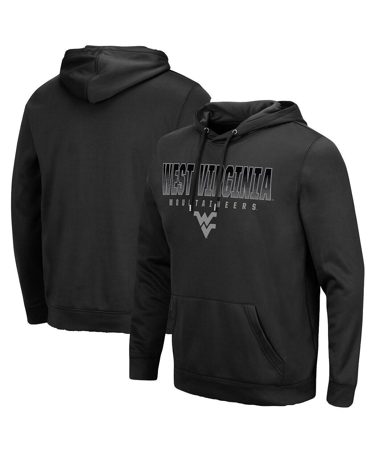 

Мужская черная толстовка с капюшоном west virginia mountaineers blackout 3.0 pullover Colosseum, черный