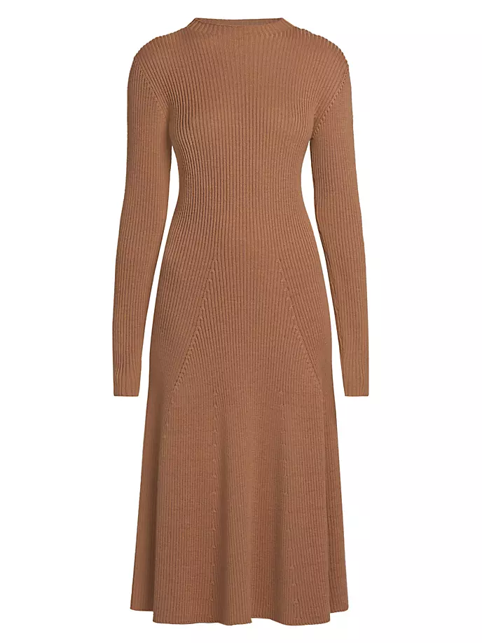 

Платье миди в рубчик Archivio Classico Moncler, цвет camel