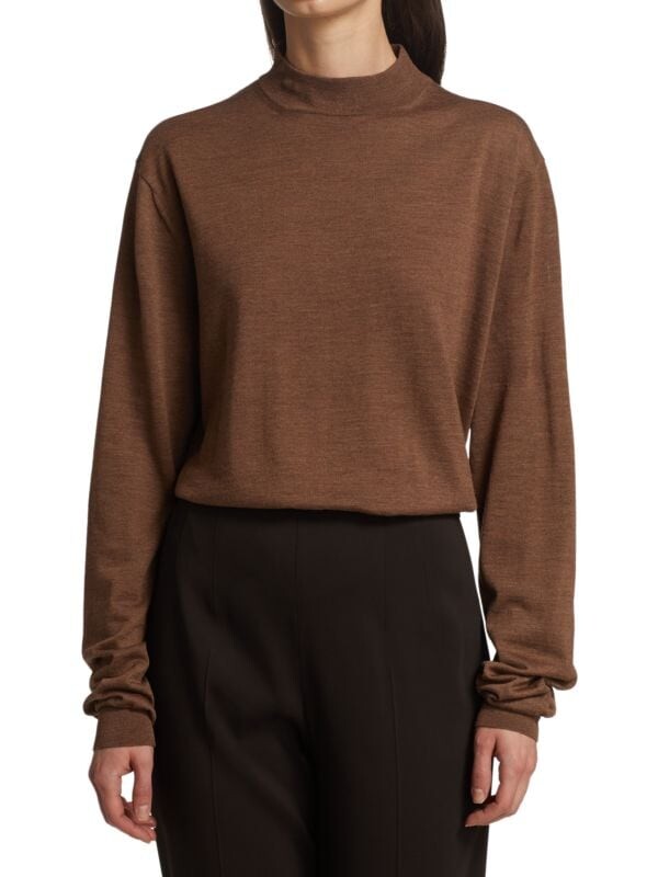 

Топ Шерстяной The Row Dru Merino, dark terracotta