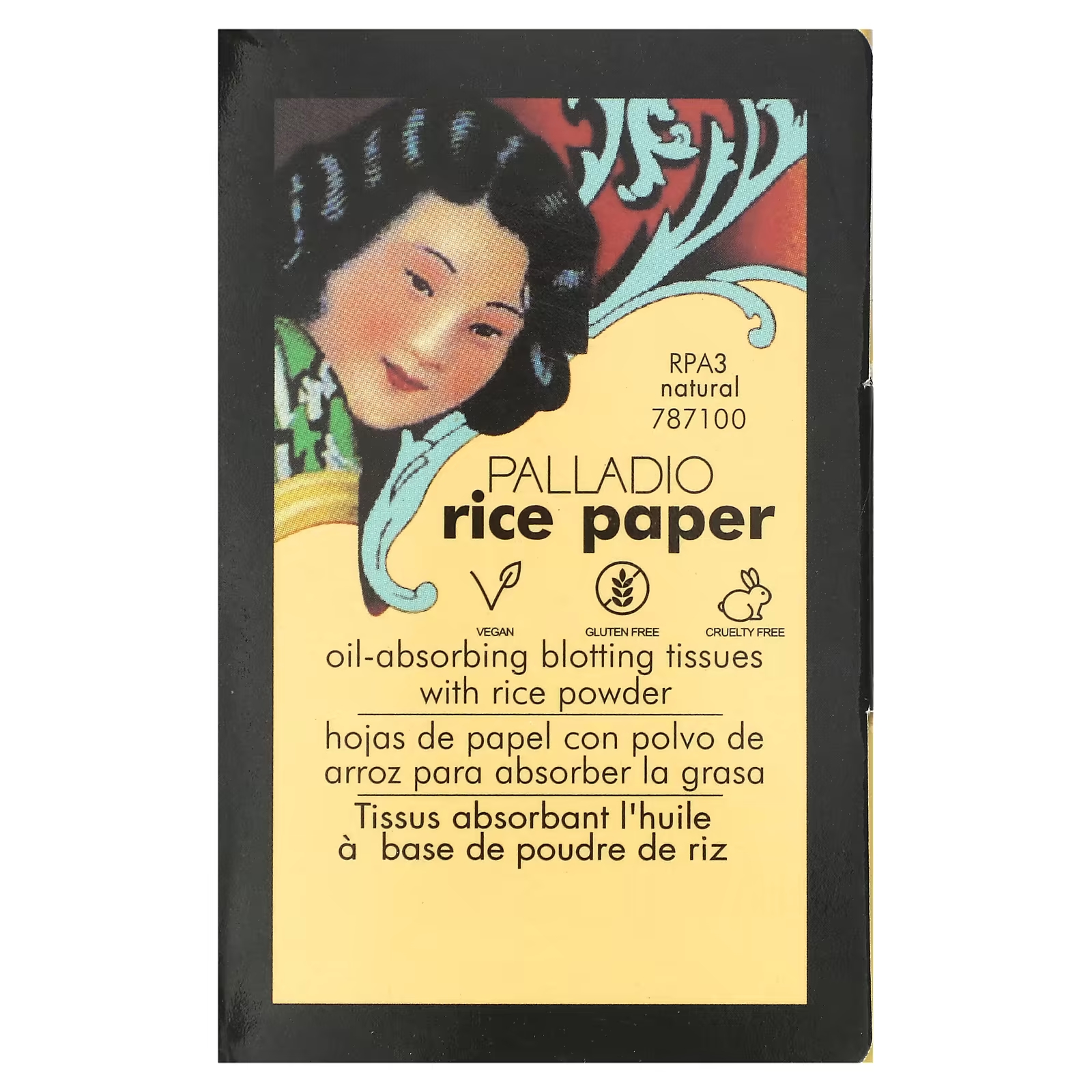 Рисовая бумага Palladio, маслопоглощающие промокательные салфетки, натуральные RPA3, 40 салфеток