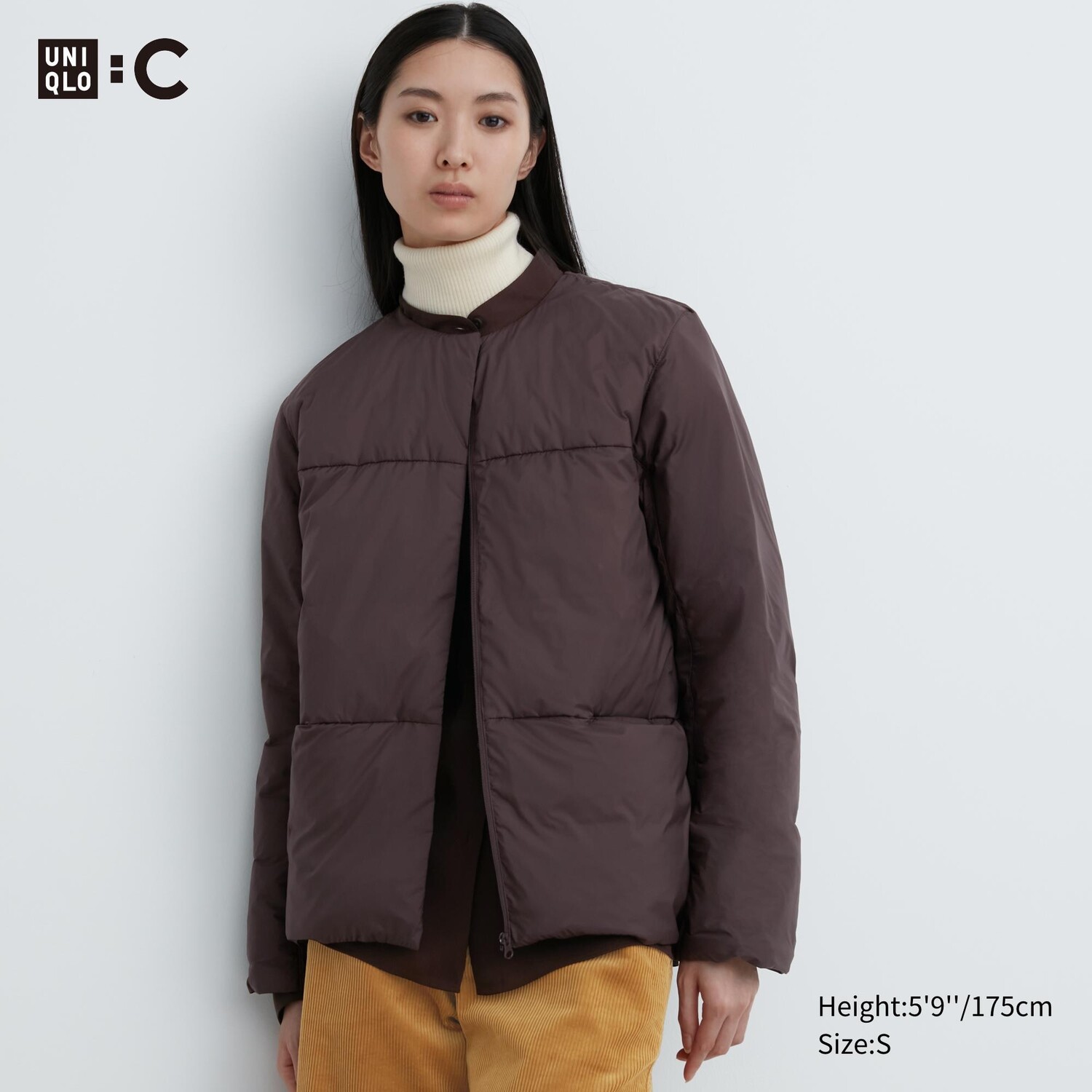 

Легкий пуховик Uniqlo, темно коричневый