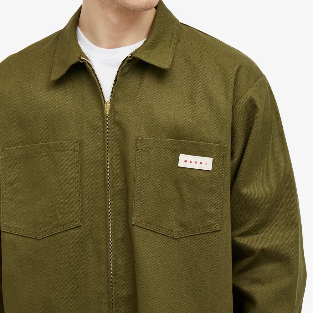 Marni Рабочая куртка на молнии, зеленый