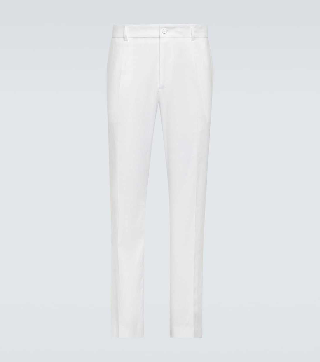 Прямые брюки из смесового льна Dolce&Gabbana, белый