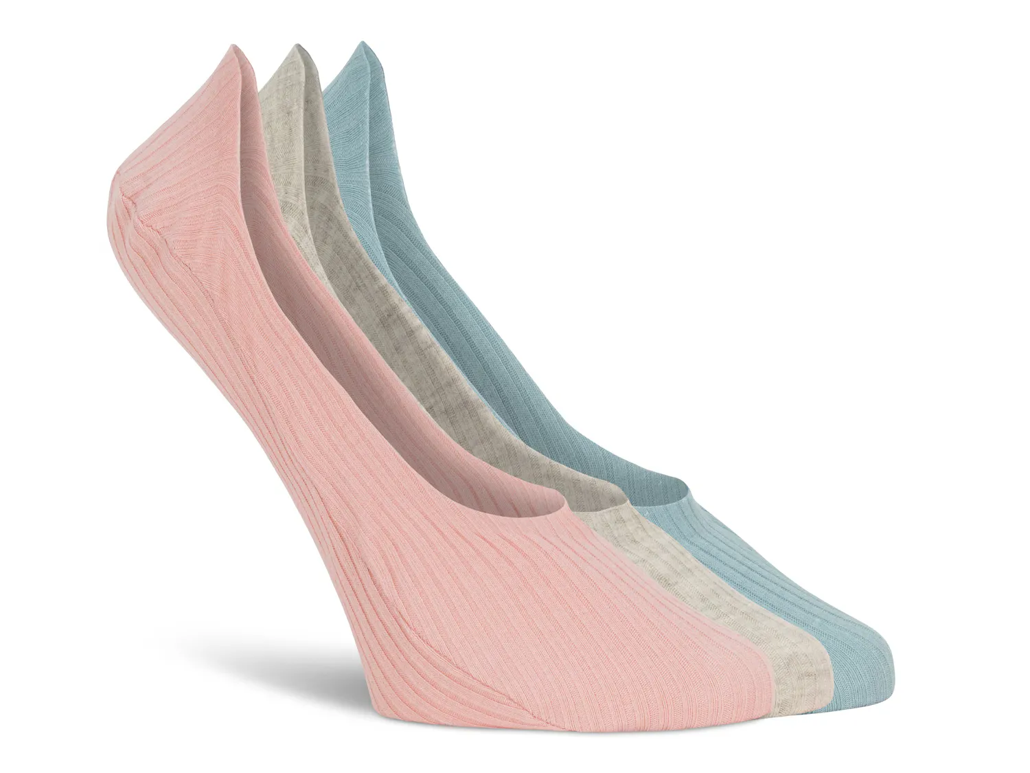 

Носки Stripe Women's No Show Liners - 3 Pack Lemon, светло-розовый