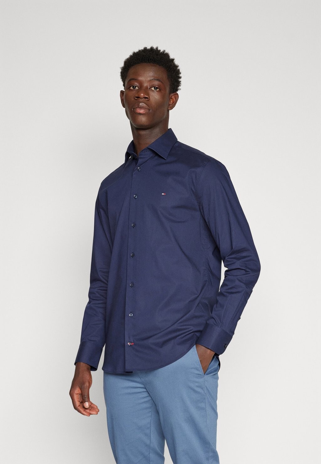 

Рубашка Flex Poplin Shirt Tommy Hilfiger, цвет navy blazer