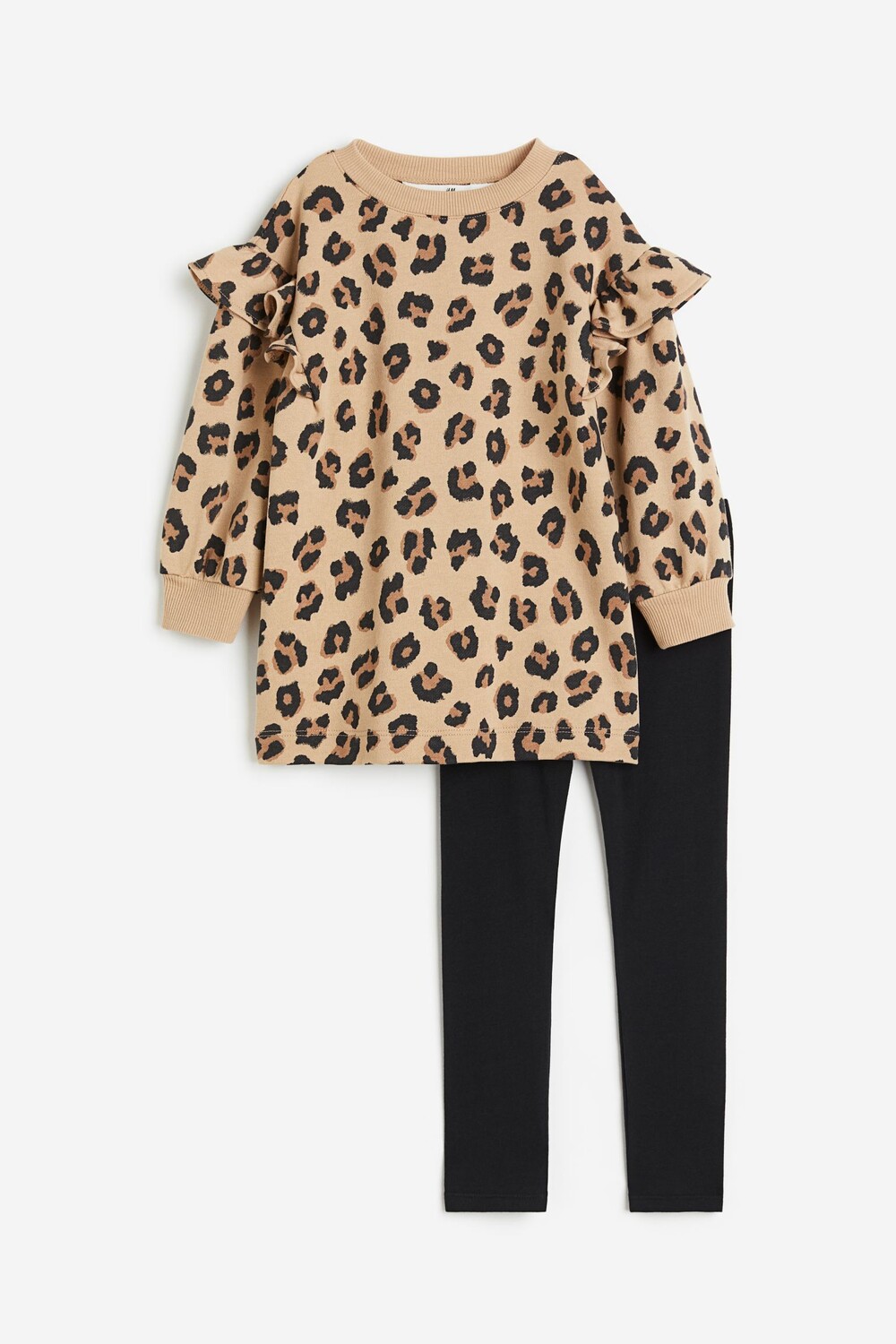 

Комплект H&M Kids Leopard Print, 2 предмета, бежевый