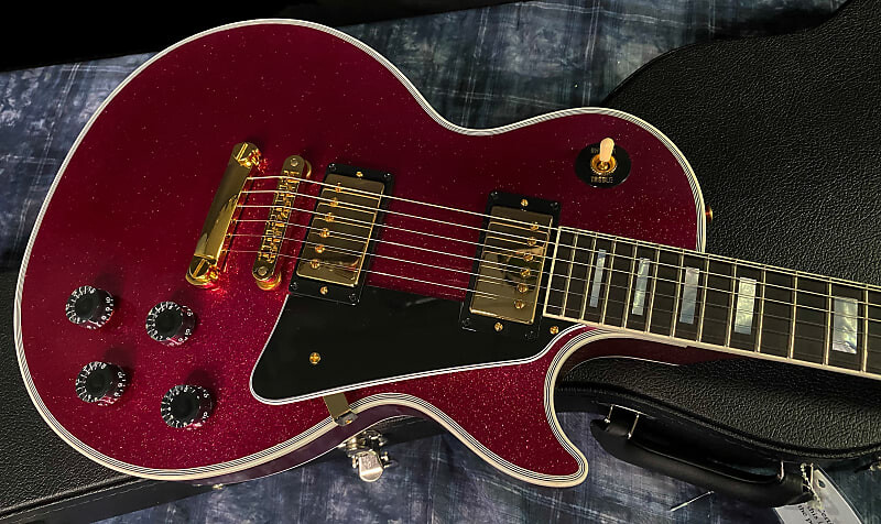 

НОВЫЙ 2022 Gibson Made 2 Measure Custom Shop Les Paul M2M Pink Sparkle у официального дилера 9,8 фунта РЕДКИЙ Special Order Custom Shop Les Paul Custom