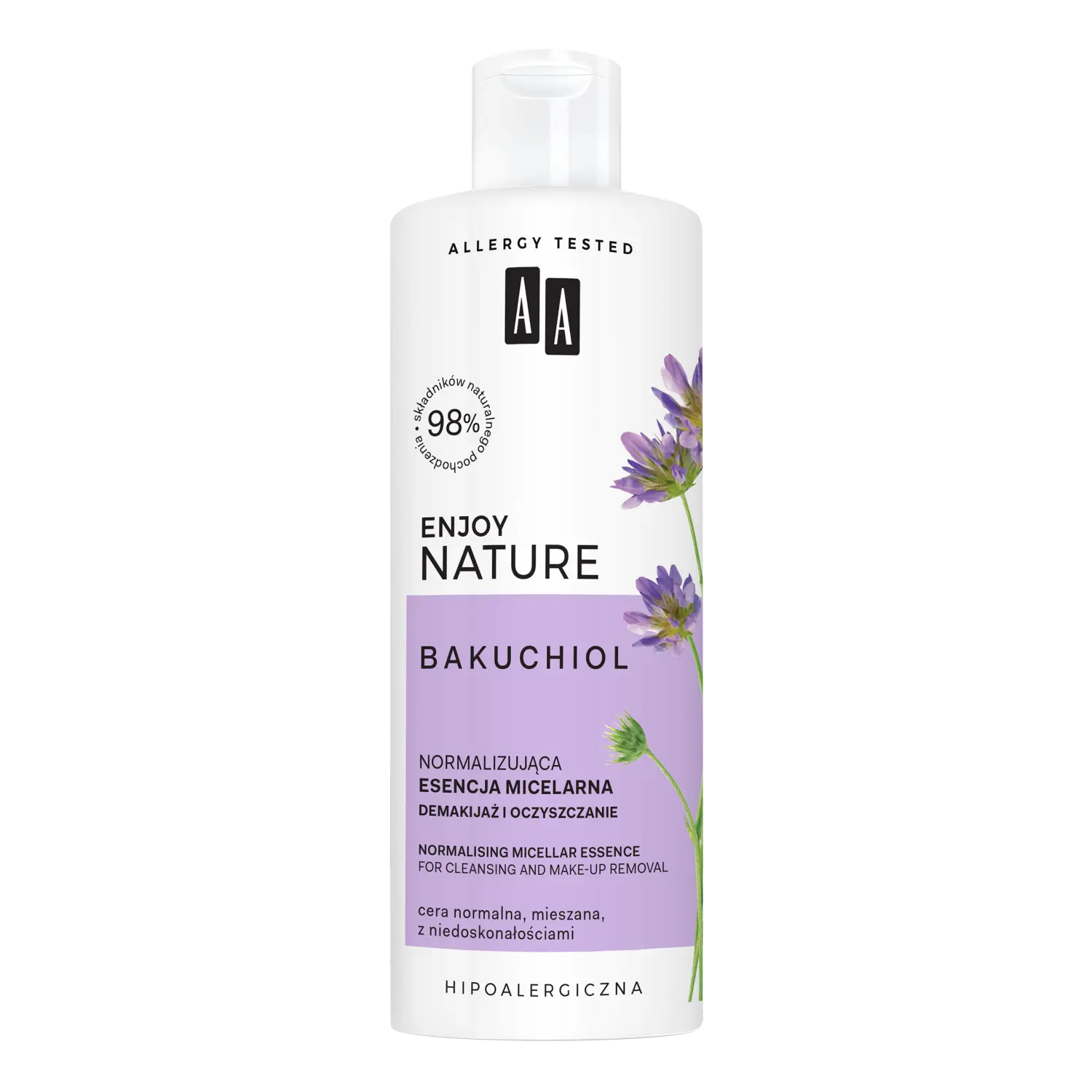 

AA Enjoy Nature Bakuchiol мицеллярная эссенция для снятия макияжа с лица, 400 мл