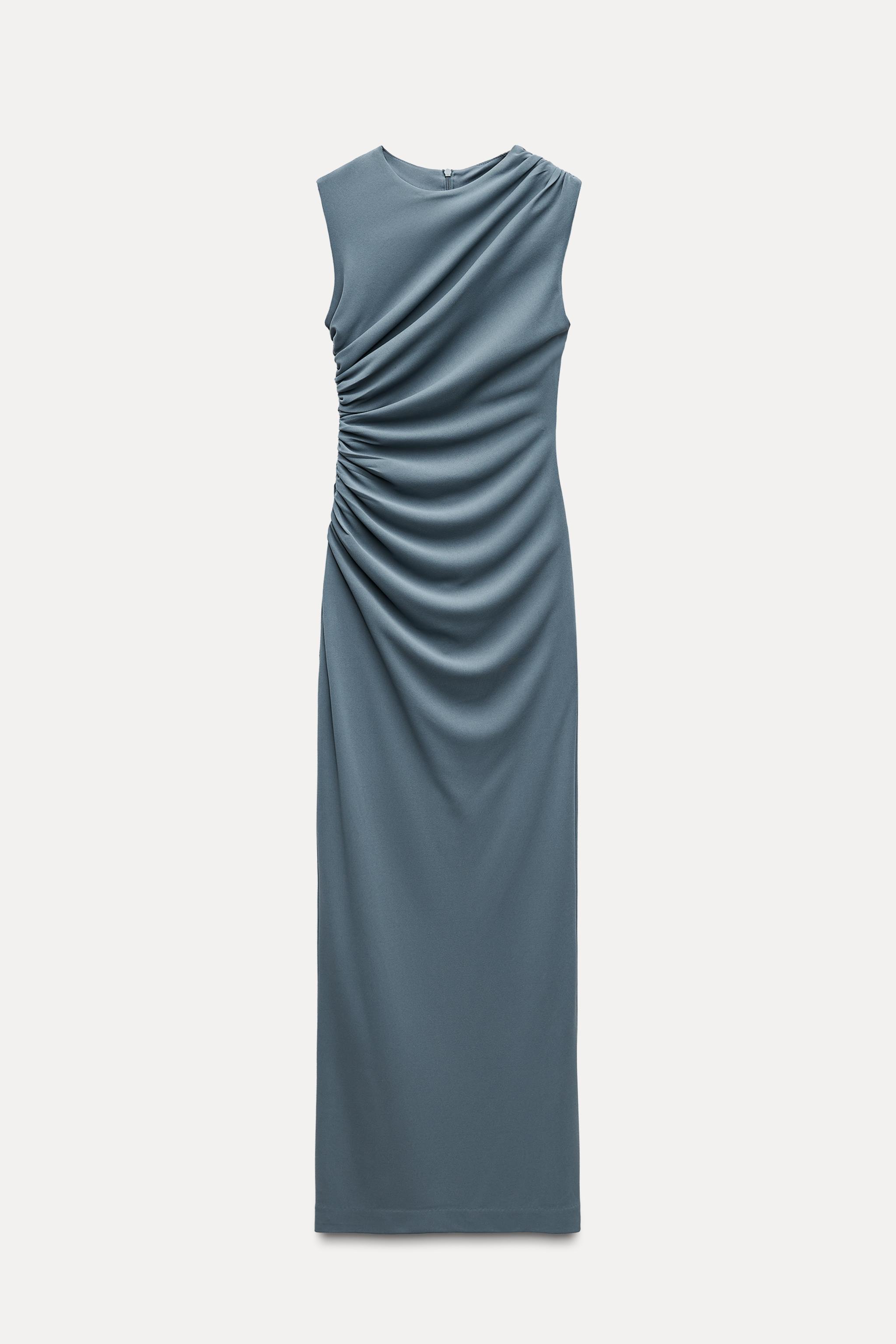 

Платье Zara Draped Midi, синий