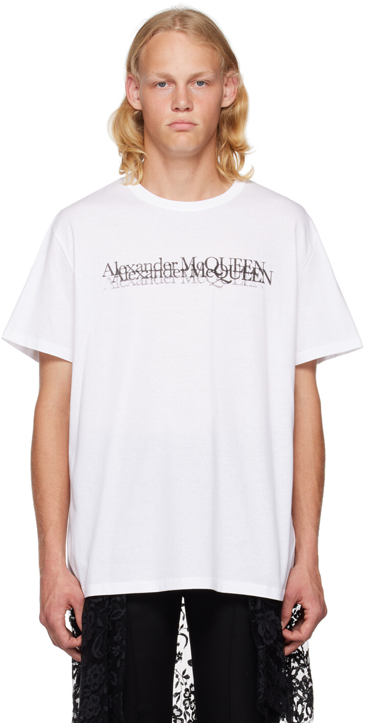 

Белая футболка с печатью Alexander McQueen, Белый