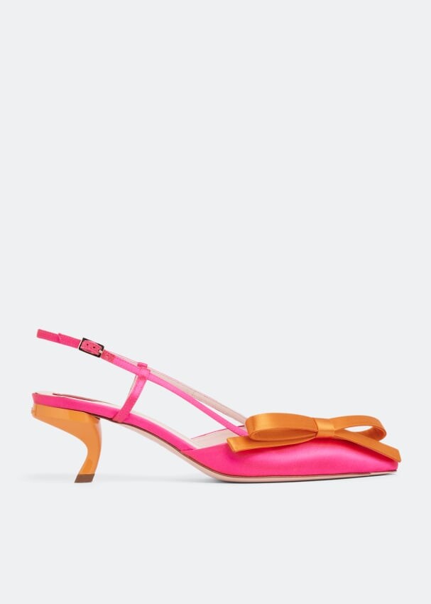 

Туфли ROGER VIVIER Virgule bow slingback pumps, розовый