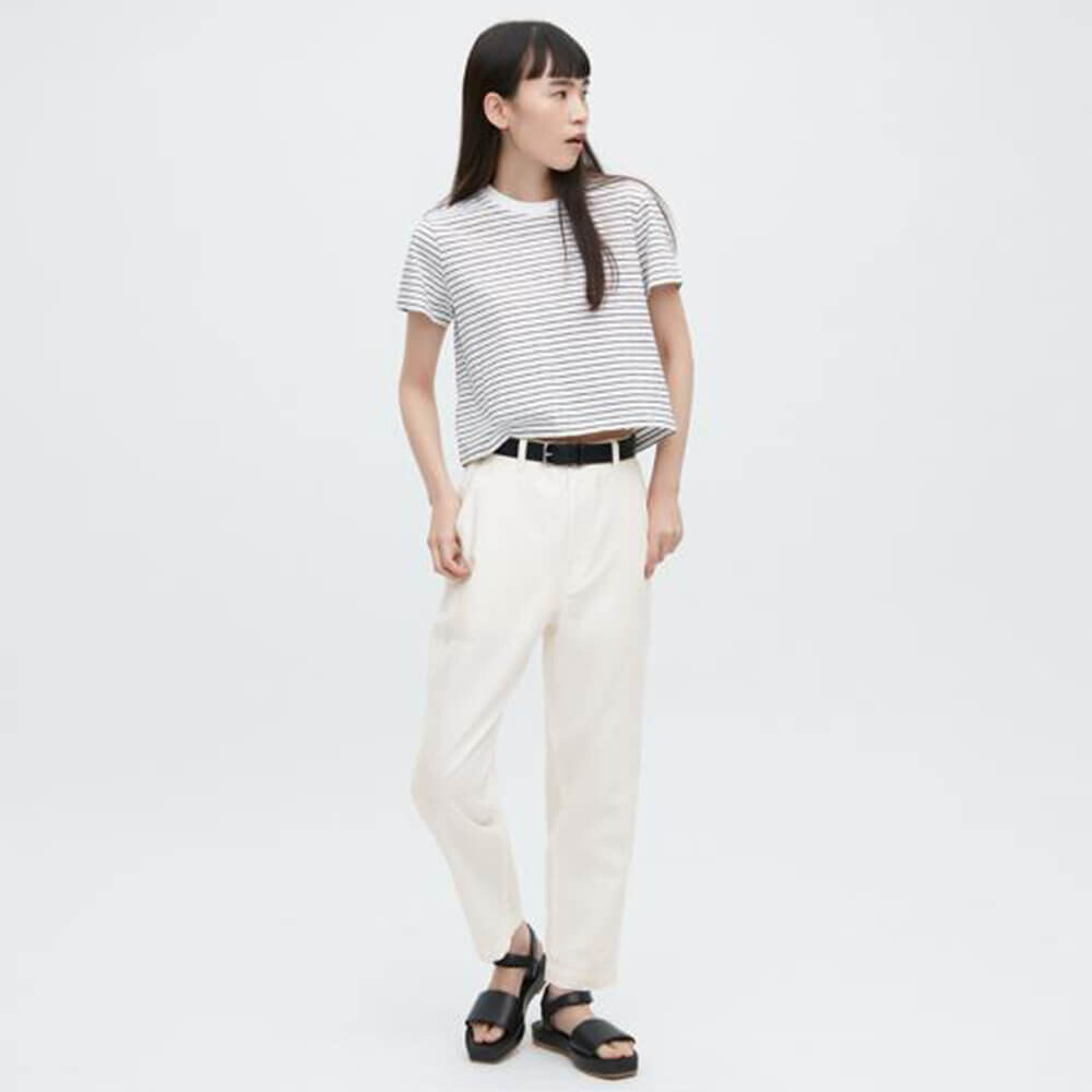 

Брюки Uniqlo Linen Cotton Blend Tapered, белый