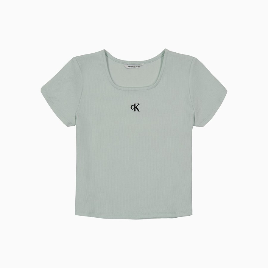 

Футболка Calvin Klein Girls Square Neck Baby, светло-зеленый