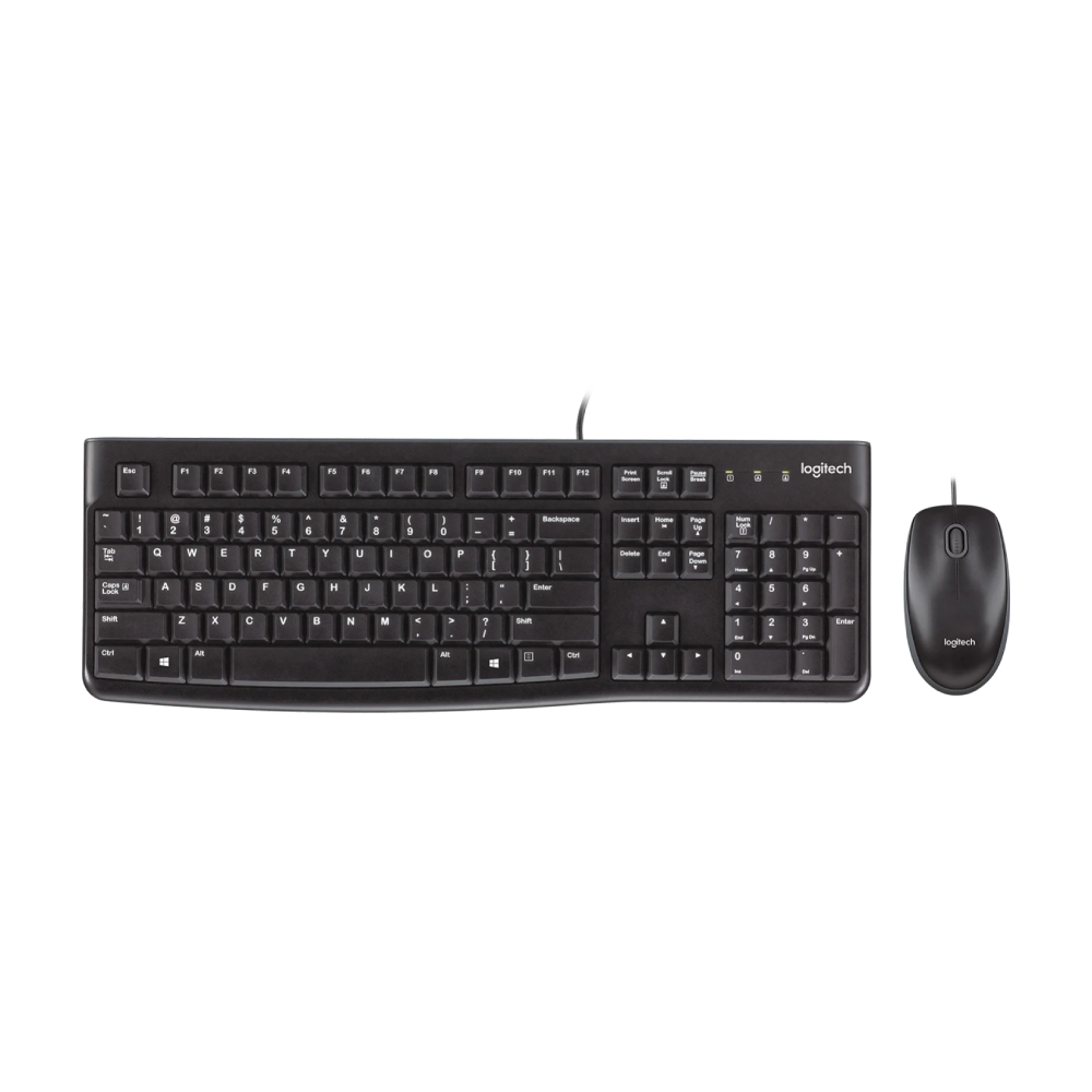 комплект клавиатура мышь logitech desktop mk120 черный только английская Комплект периферии Logitech MK120 (клавиатура + мышь), черный