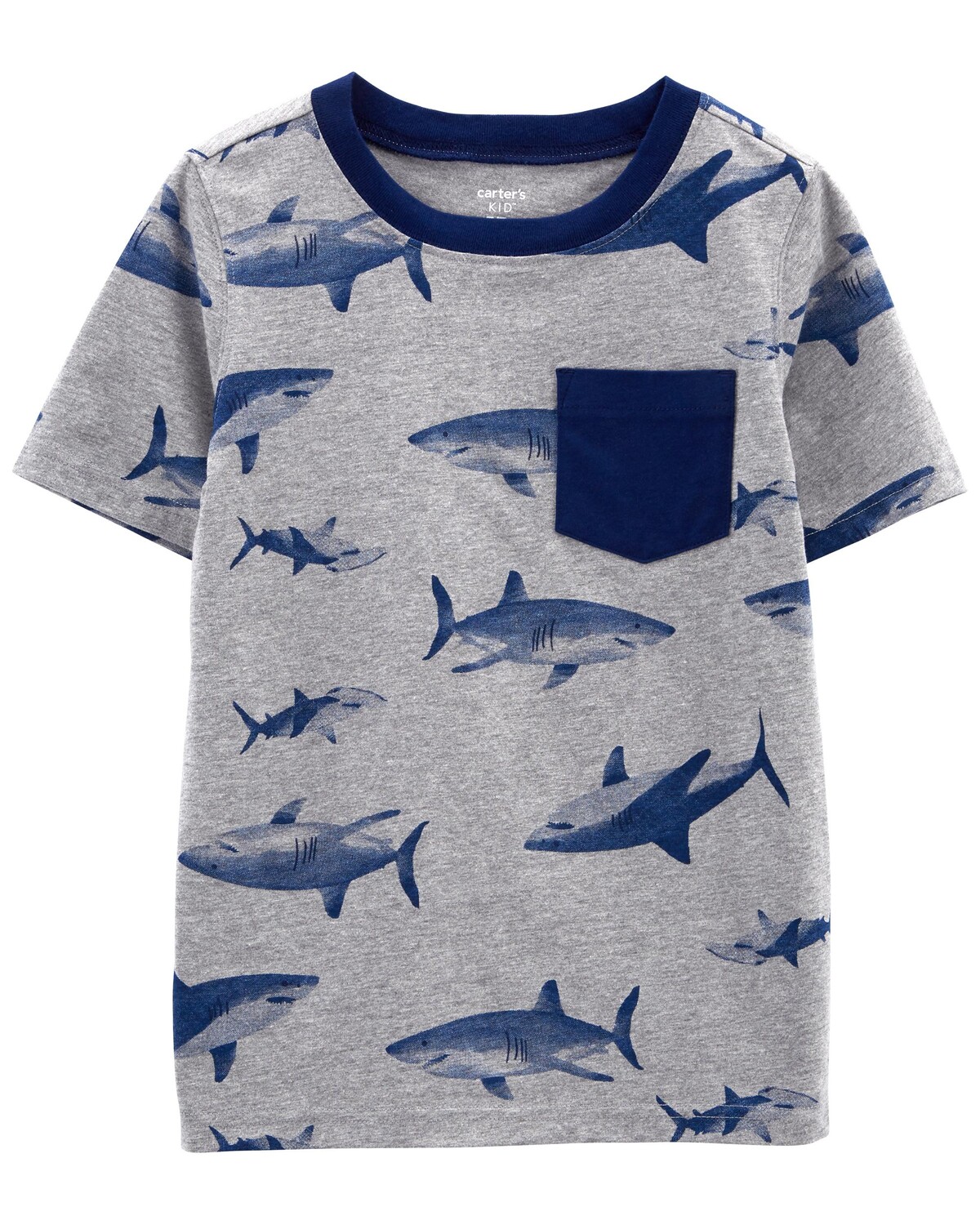 

Футболка Kid Shark Pocket Carter's, серый