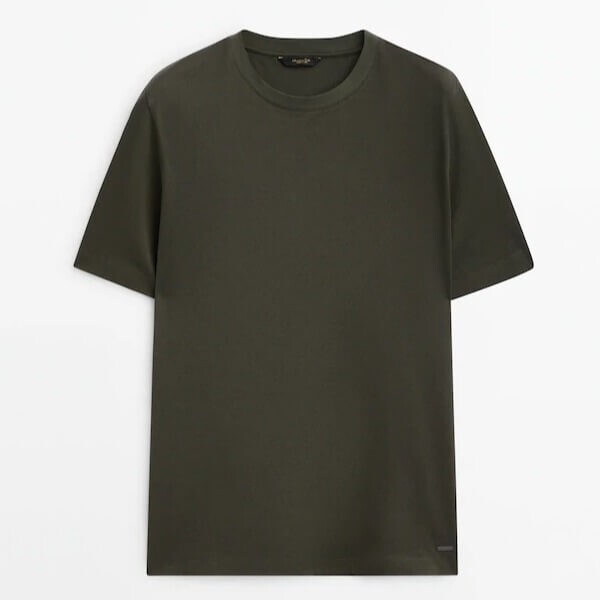 

Футболка Massimo Dutti Mercerised Cotton Pique, темно-зеленый