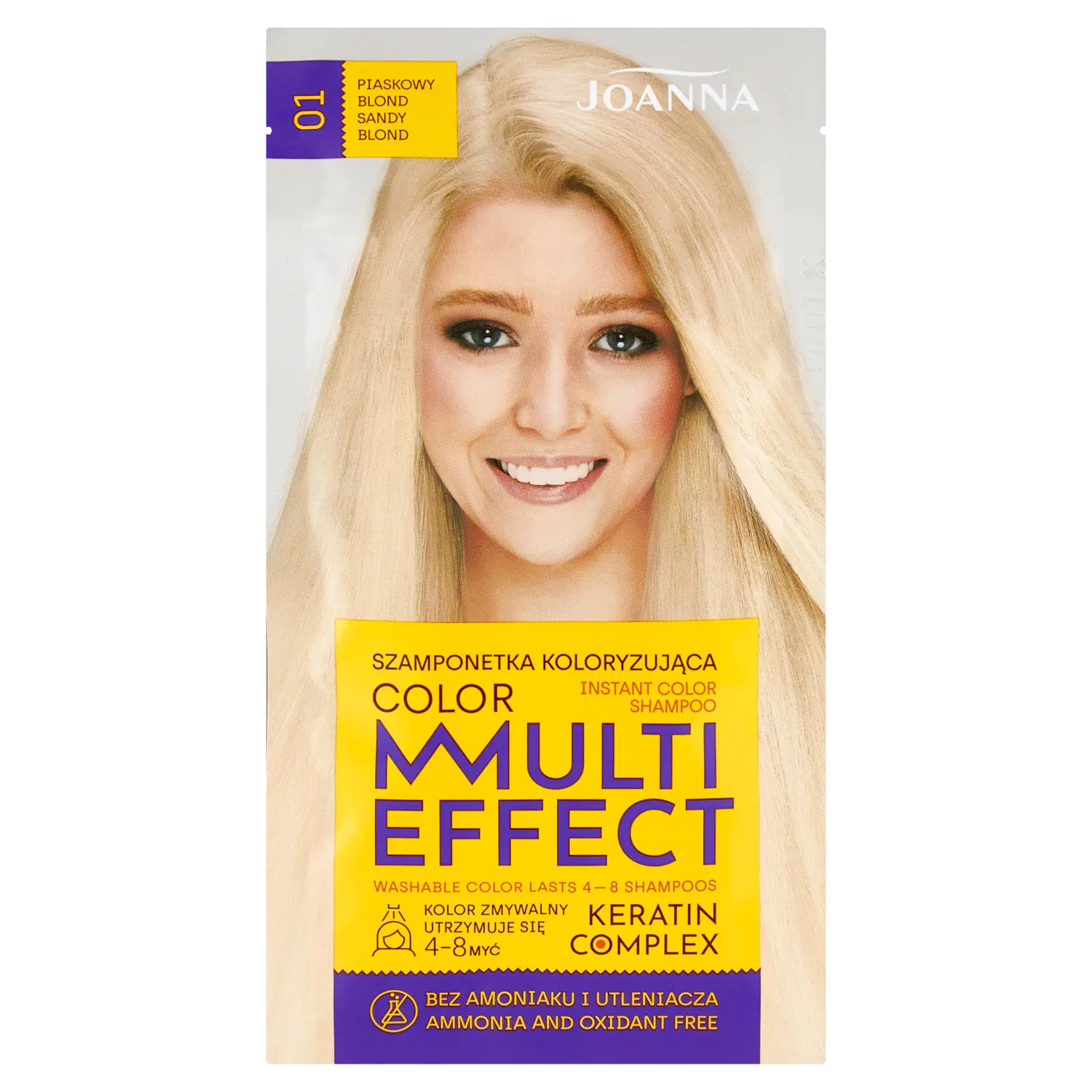 

Joanna Multi Effect оттеночный шампунь 01 песочный блонд, 40 мл