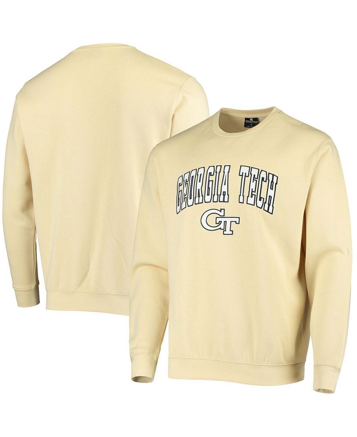 

Мужская желтая куртка georgia tech yellow jackets arch logo tackle twill pullover sweatshirt Colosseum, мульти