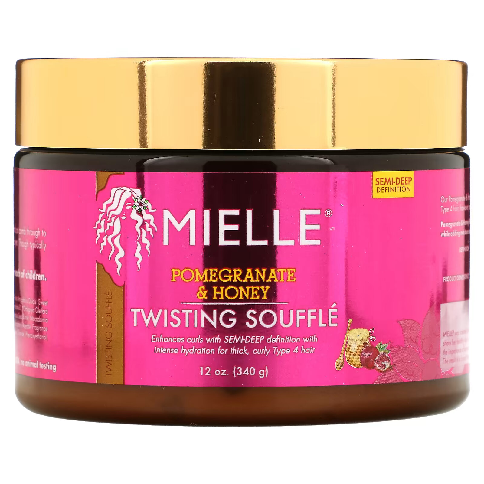 Mielle, Twisting Souffle, Гранат и мед, 12 унций (340 г) mielle укрепляющая маска для волос розмарин и мята 340 г 12 унций