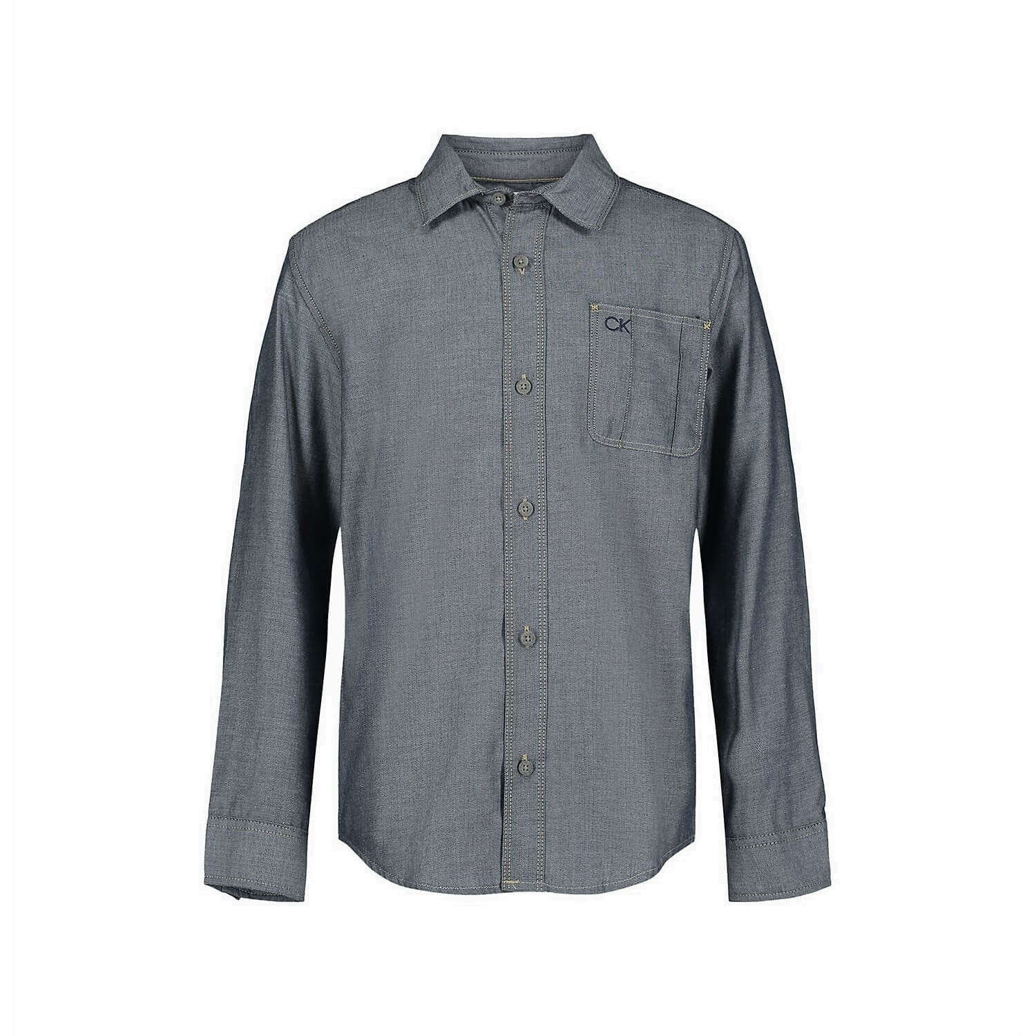 

Рубашка с длинным рукавом для мальчиков Calvin Klein Herringbone Long, серый