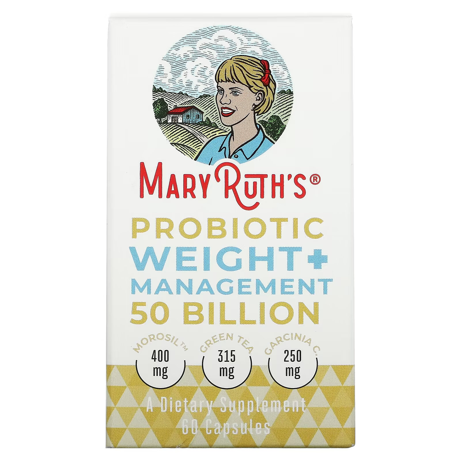 цена MaryRuth Organics, Пробиотик для контроля веса и контроля веса, 50 млрд, 60 капсул