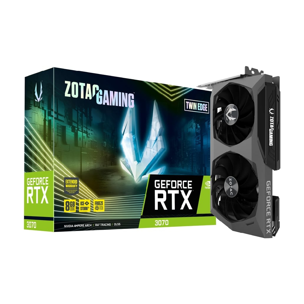 Видеокарта ZOTAC GeForce RTX 3070 Twin Edge, 8 ГБ, серый new cf1010u12s cf9015h12s 4pin gpu fan，for zotac rtx 3070 twin edge，rtx 3060 twin edge oc，rtx 3060ti 8gd6 ha graphics card fan