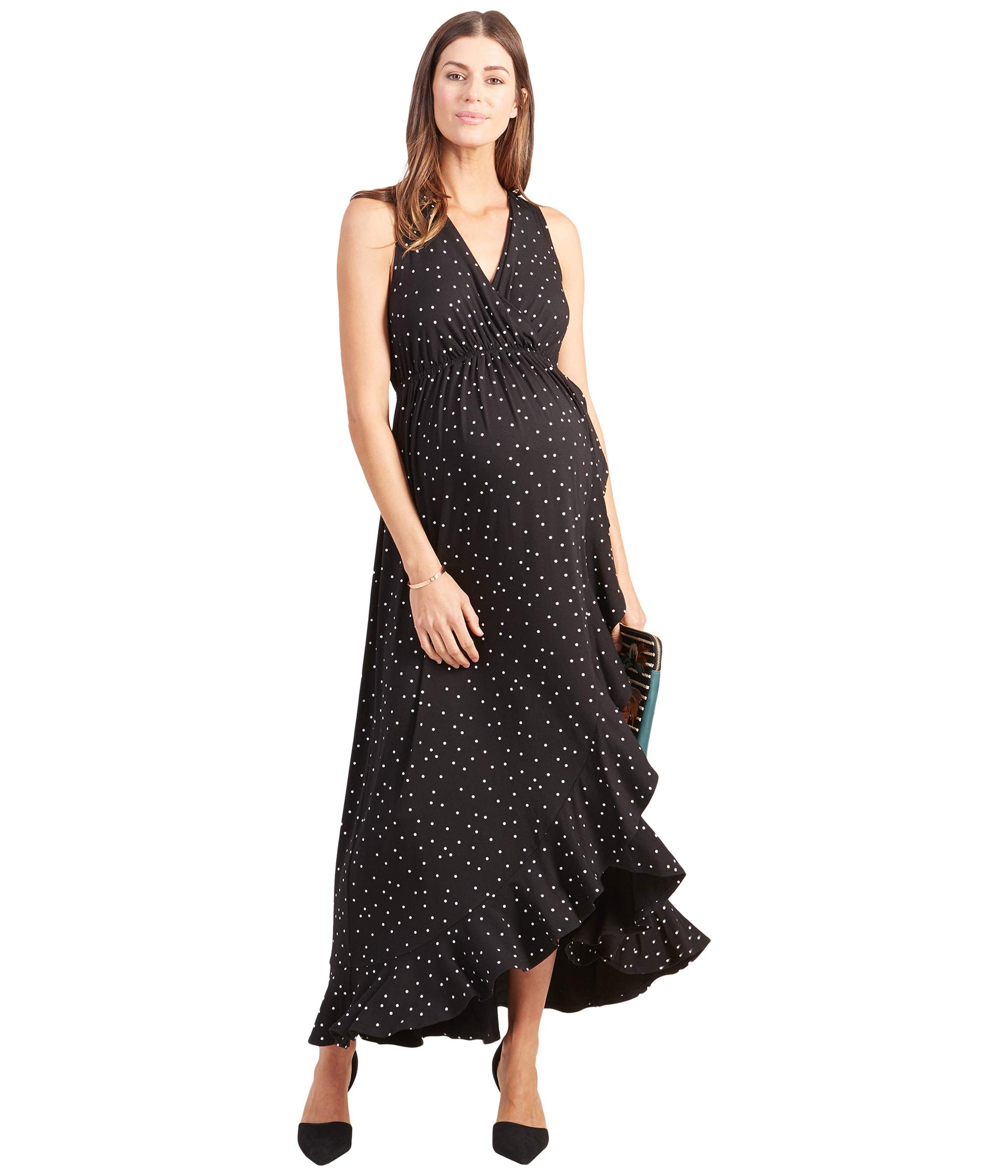Платье Ingrid & Isabel, Maternity Racerback Ruffle Skirt Dress рубашка zara zw collection polka dot print черный белый