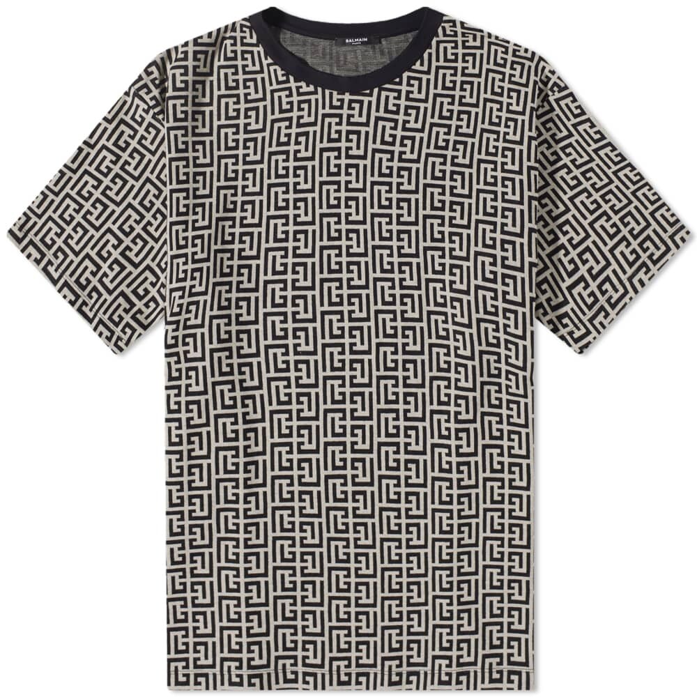 

Футболка Balmain Monogram Oversized Tee, Серый