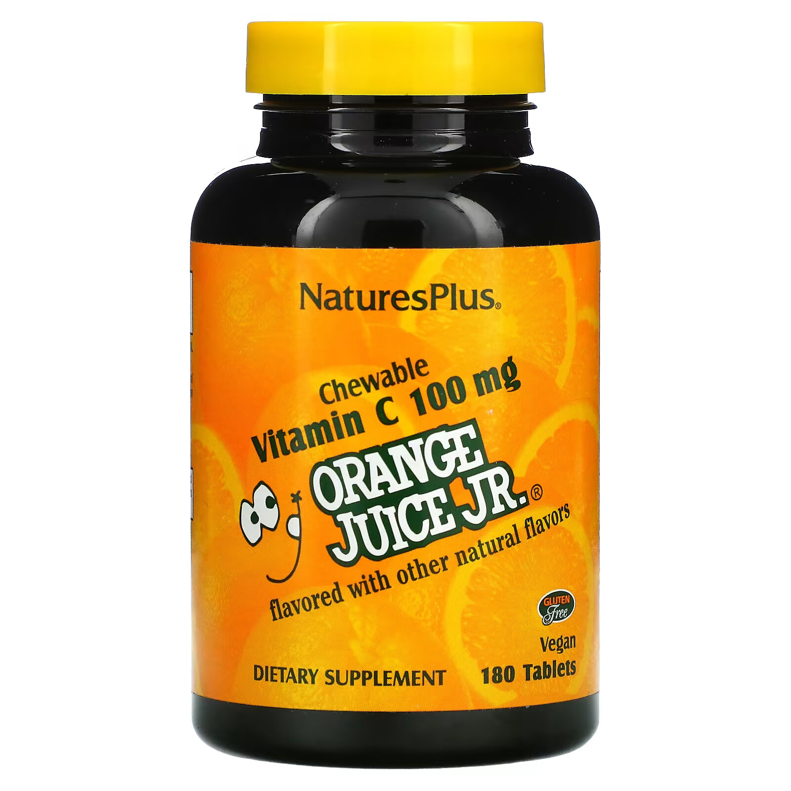 NaturesPlus, Витамин С из апельсинового сока, 100 мг, 180 таблеток