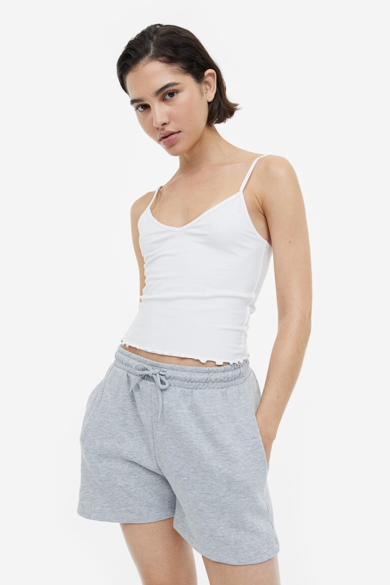 

Укороченный топ на бретелях H&M, белый
