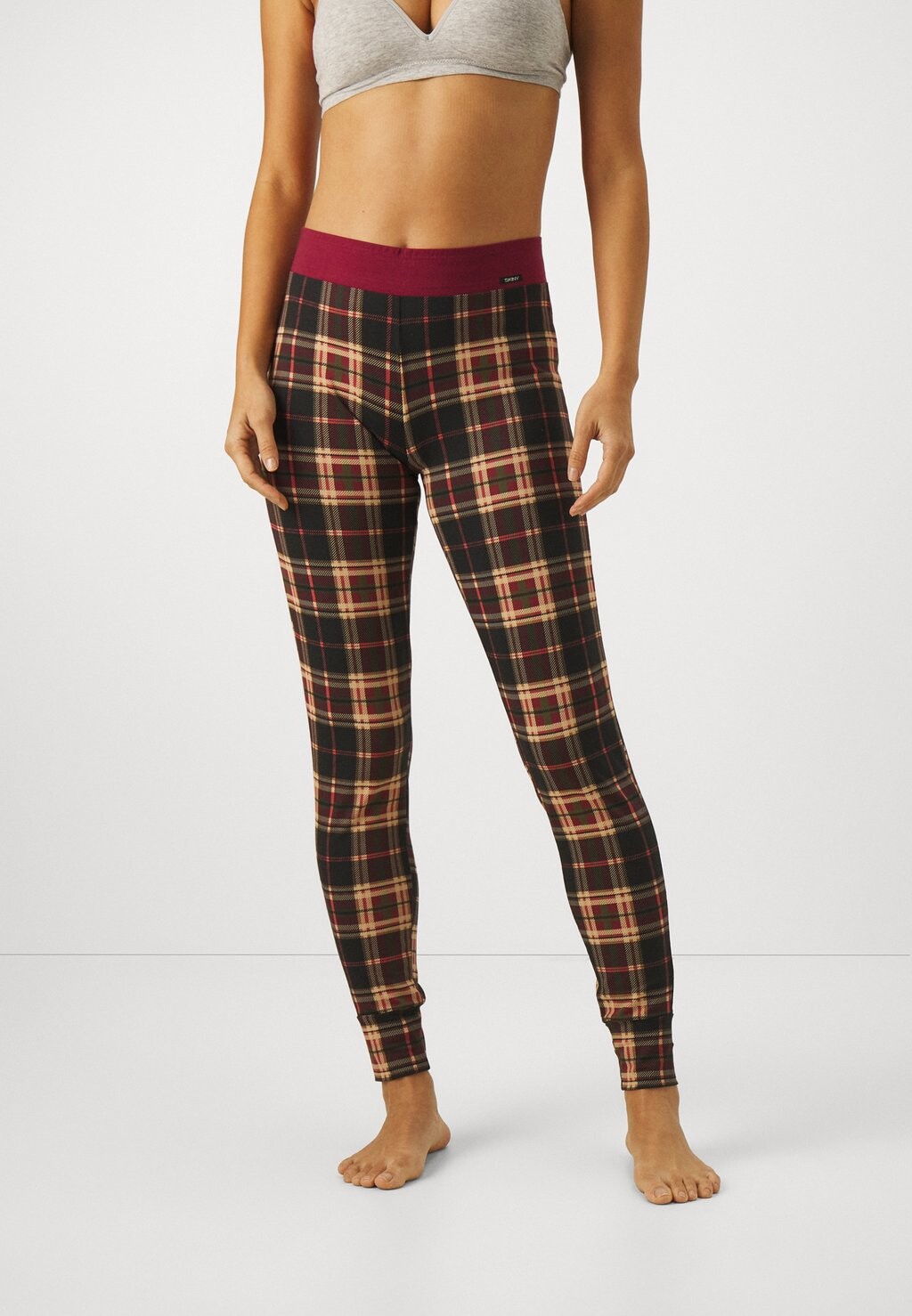 

Пижамные брюки DAMEN HOSE LANG NIGHT IN Skiny, черная клетка