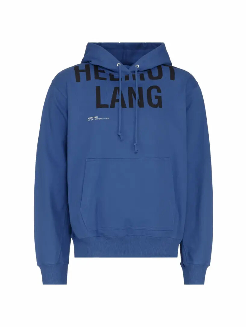 

Хлопковое худи с логотипом Helmut Lang, Синий