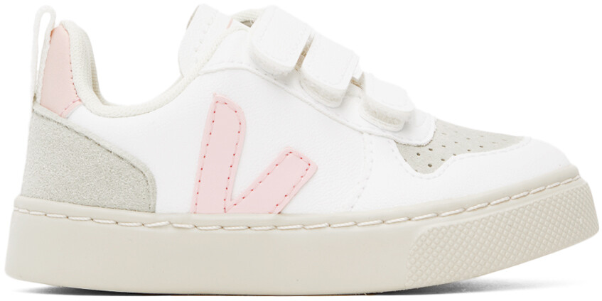 

Бело-розовые кроссовки Baby V-10 VEJA