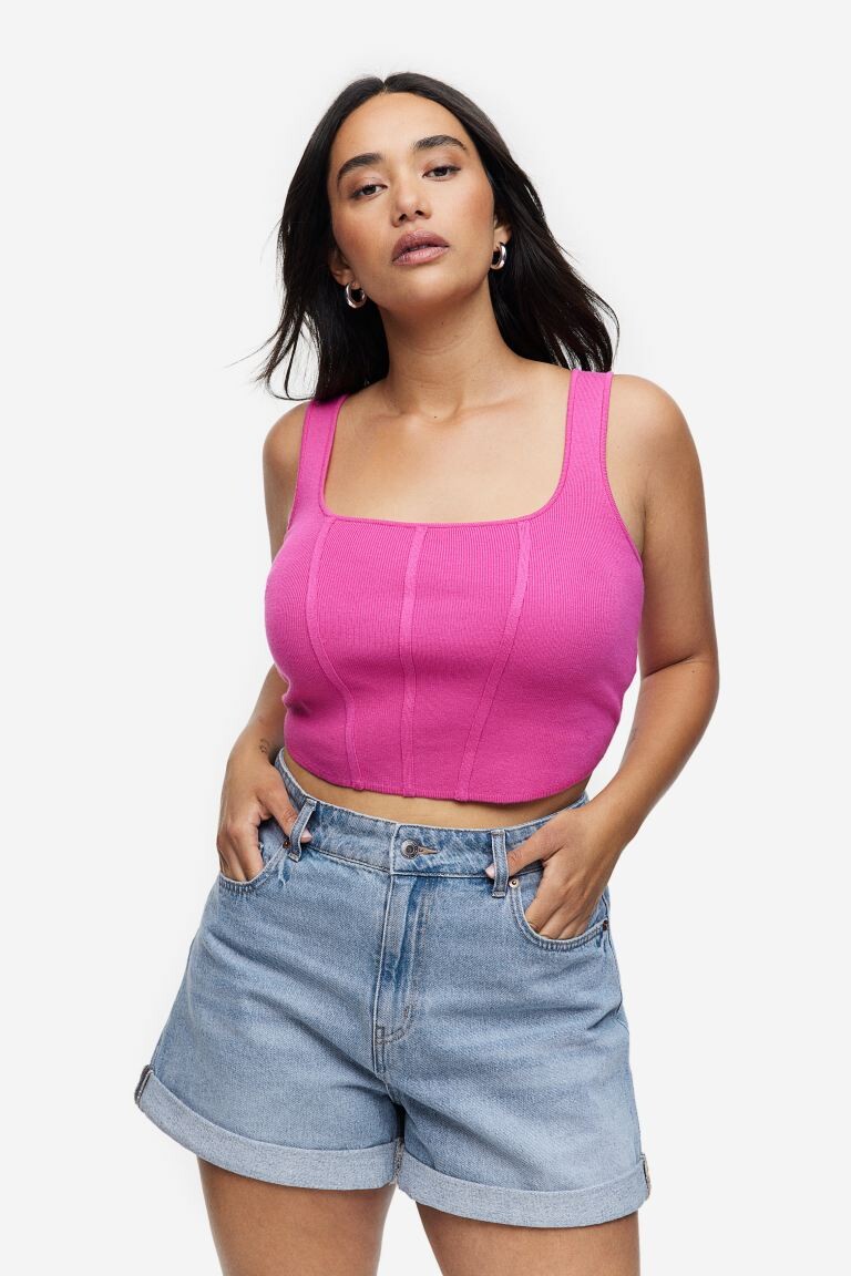 

Высокие джинсовые шорты Mom H&M, джинсовый синий