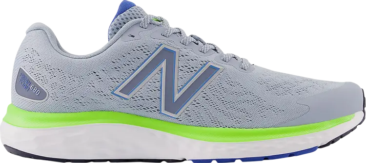

Кроссовки New Balance Fresh Foam 680v7 4E Wide 'Light Arctic Grey Pixel Green', серый