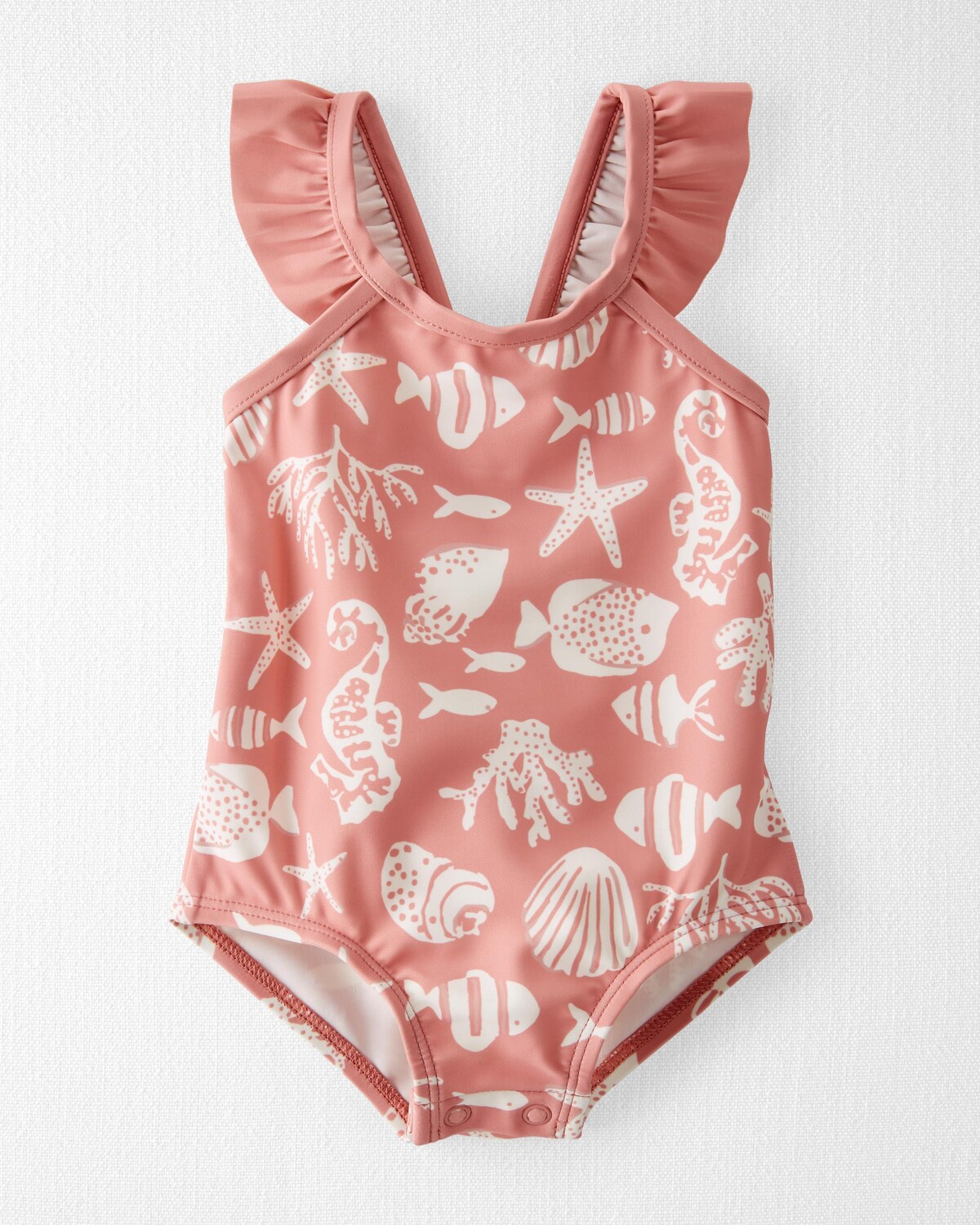 

Купальник Baby Seashell с принтом из переработанных материалов Carter's, коралловый