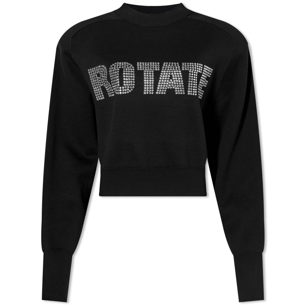 

Джемпер ROTATE Firm Knitted Rhinestone Logo Jumper, Черный