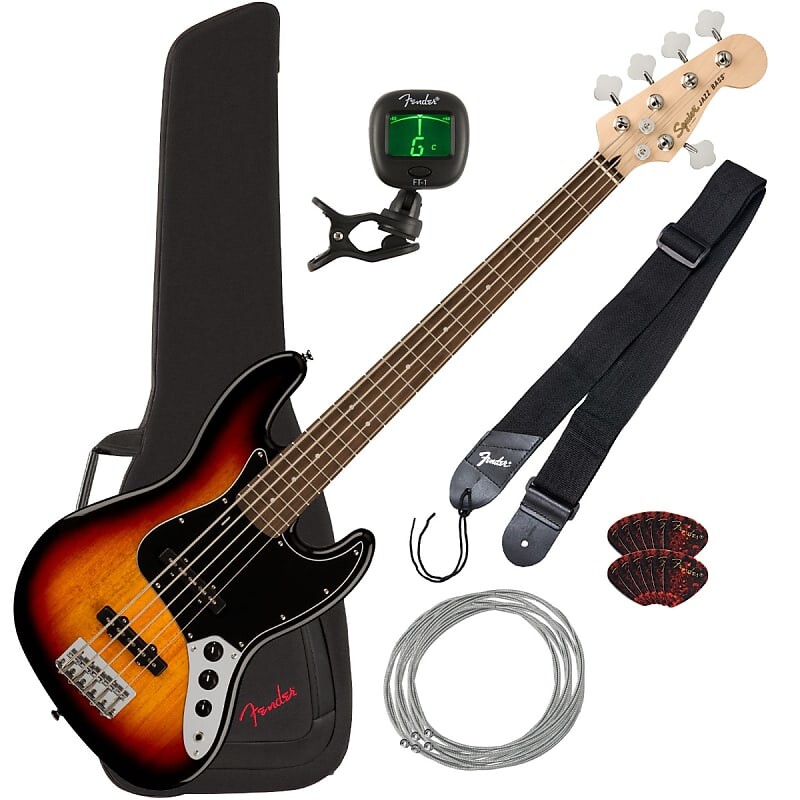 

Squier Affinity Jazz Bass V - Laurel, 3 цвета Sunburst BASS ESSENTIALS BUNDLE Affinity Jazz Bass V 3-Color Sunburst