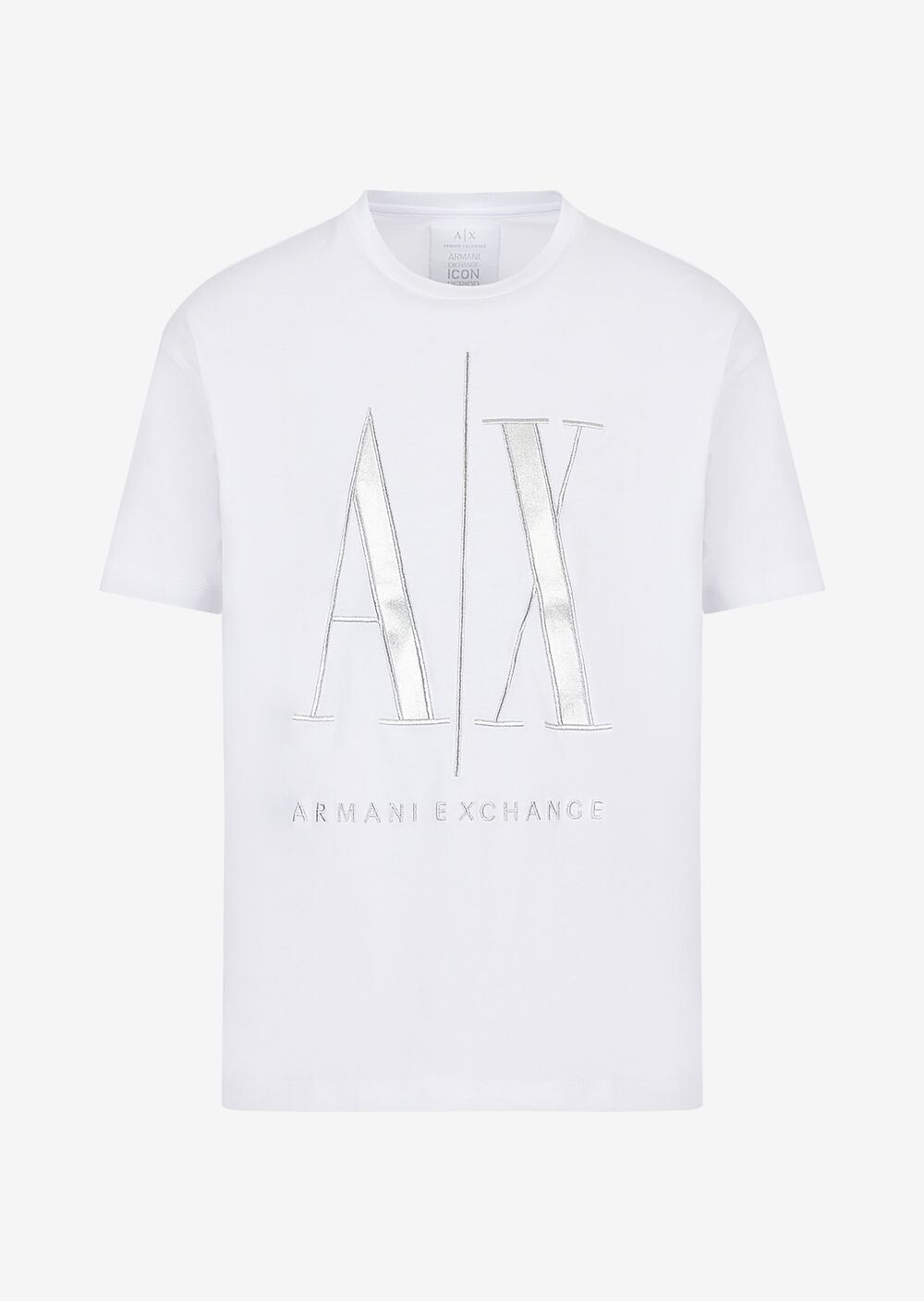 

Светоотражающая футболка с логотипом Icon Armani Exchange, белый
